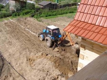 Прокладка горизонтального грунтового теплообменника,  геотермальной системы отопления «Экоклимат», обогревающей площадь 270 кв метров, мощностью 25 кВт. Частный дом, Томская обл., Западный.